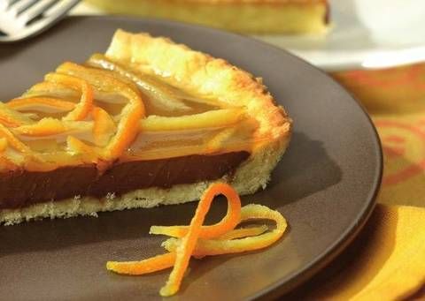 crostata al cioccolato con arance